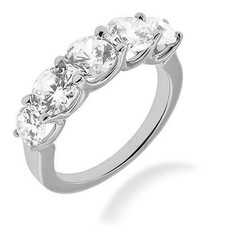 2.01 tcw Graduated Round Diamond Ring Platinum Wedding Anniversary Band
