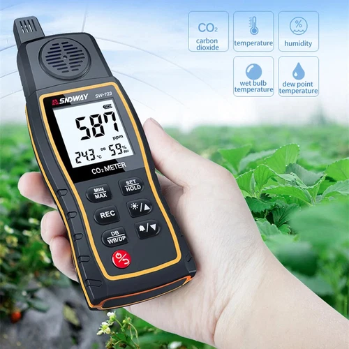 CO2 Meter Carbon Dioxide Temp RH Humidity Sensor Tester Air Quality Detector - Picture 2 of 15