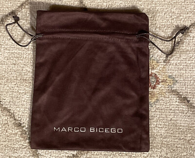 Marco Bicego Jewelry Pouch/Bag/Travel Bag - 5.5 X 6.75  Brown Suede & Leather