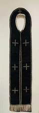 Antique RARE Priest Ornate Black Stole (Vestment)-1900s