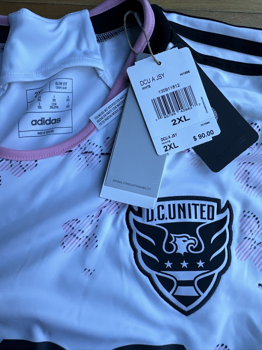 adidas DC United Jersey Men's 2XL 23/24 Away Cherry Blossom