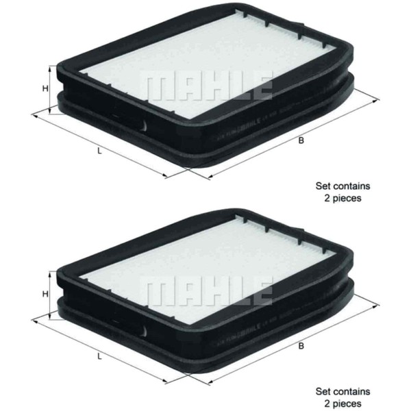 2X Mahle / Knecht Innenraumfilter Innenraumluft Pollenfilter LA 455/S-image