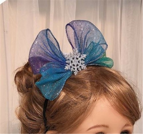 Girls Blue Princess Bow ribbon Hair Clip or Headband Hairband Hair head band - Picture 2 of 22