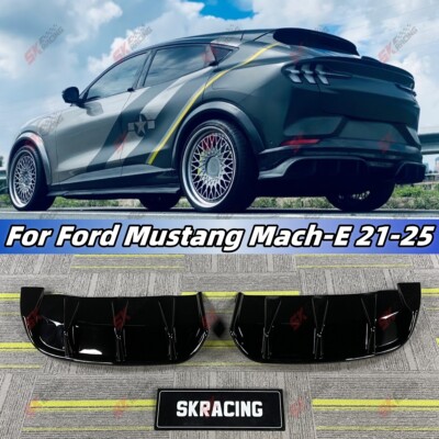 For Ford Mustang Mach-E 21-25 Gloss Black/Carbon Fiber Rear Diffuser Lip Spoiler