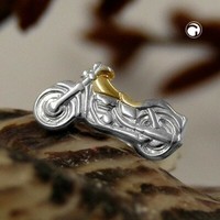 "Echt Silber Ohrstecker \" Biker \" Sterling Silber 925 Z.T. Vergoldet 1 StüCk"