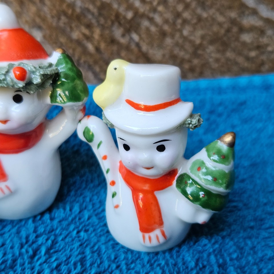 Vintage Mini 2" Snowman ( Masterware Bone China) Christmas Figurines