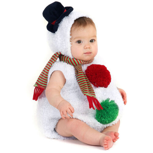 Sleeveless Xmas Cosplay Costume Snowman Fleece Hoodie Romper Jumpsuit+Scarf Set - Picture 1 of 12