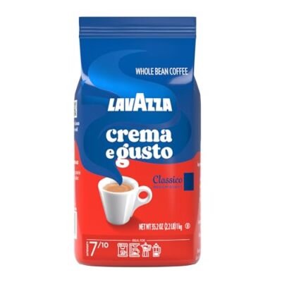 Lavazza Crema e Gusto Whole Bean Coffee 2.2LB Dark Full Bodied Aroma 100 Arabica