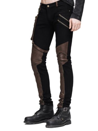 Teufel Mode Rock Herren Pu Leder Hose Punk Gothic Hose Steampunk Freizeit - Bild 8 von 12