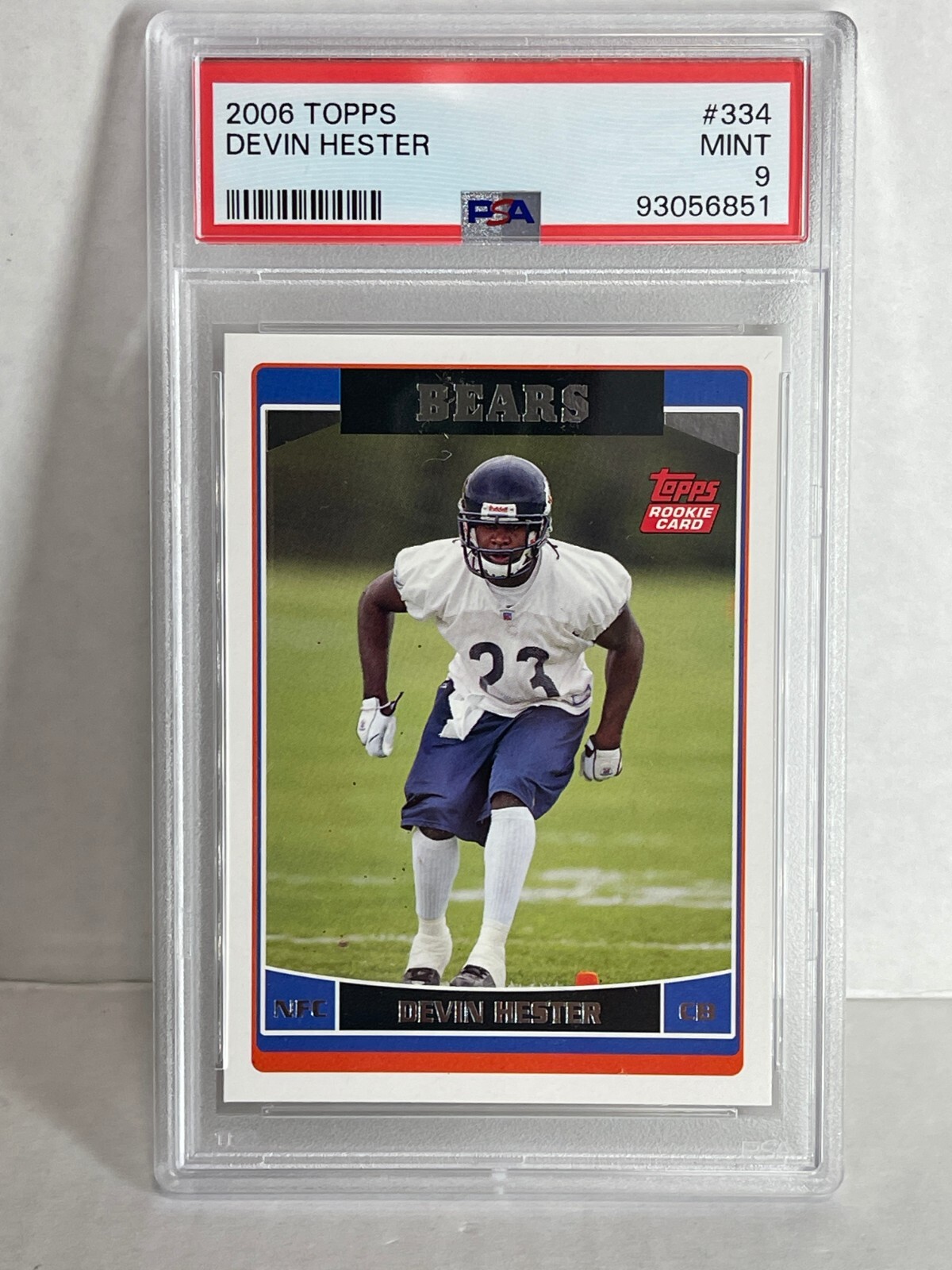 2006 Topps #334 Rookie RC Devin Hester PSA 9 Chicago Bears HOF