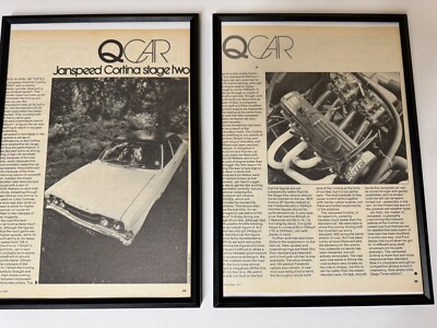 Gerahmter Mk3 Ford Cortina Janspeed Stufe 2 Magazin Rezension Wandbild Männerhöhle Test