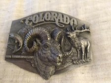 1990 COMMEMORATIVE PEWTER BUCKLE COLORADO LIMITED EDTION OF 290 OUT OF 10,000