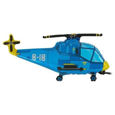 Blue Helicopter Shaped Foil Balloon 30'' Birthday Party Event Decoration