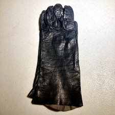 RARE 60s Vintage Loewe Leather Women's Gloves Black One Size Made in Spain Soft