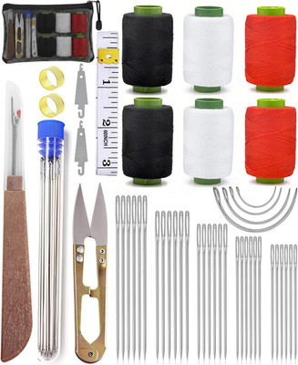 Cyhdddr 44Pcs Sewing Tool Set, Big Eye Steel Sewing Needle Kit, Threader 