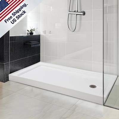 Shower Base Pan 60x32 Inch, Single Threshold, Stainless Steel Drain Cover