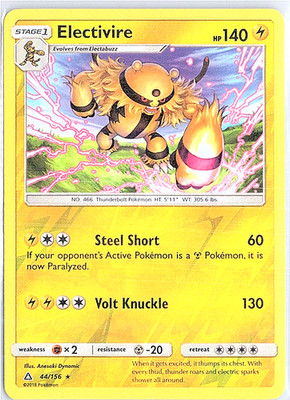 Pokemon Ultra Prism Electivire Reverse Holo Rare 44/156 LP