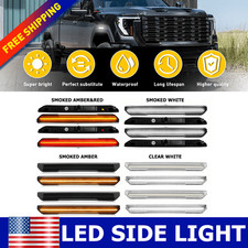 LED Front Rear Fender Side Marker Lights For 2020-2023 GMC Sierra 2500HD 3500HD
