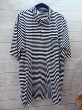 Polo Ralph Lauren Polo Shirt Mens XL Blue Striped 100 Cotton Collared Logo