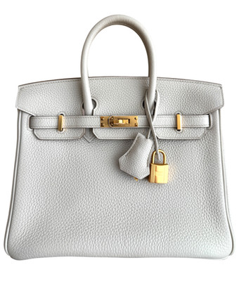 Hermes Birkin 25 Beton Beige Cream Togo Leather Rose Gold Hardware