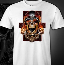 Motorcycle Skull Inspired Graphic Men's T-Shirt Graphic Tee S-3XL