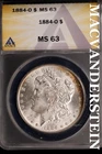 1884-O Morgan Dollar - ANACS MS 63 - Scarce  No Reserve  #SLK634