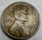 #2F: 1916 Toned Beautiful BN Lincoln Cent Very Good / Better You Grade! Bid Now!