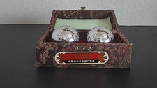 Shouxing Baoding Balls Chrome Steel Pair w/ Brocade Box, Chime