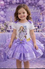Princess Inspired Purple Tutu Dress Set for Girls   Birthday Outfit. Customs