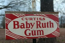Vintage Candy Sign - Vintage Chewing Gum Sign - Vintage Metal Candy Sign