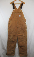 Carhartt Double Knee Insulated Bib Overalls Men 40x34 Brown R41 BRN
