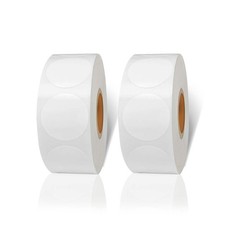 STARLIBOO White Dot Stickers, 1 inch Blank 1" 1000 pieces, 2 rolls ,