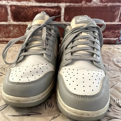 Nike Dunk Low 621078-006 Sneaker Herren UK 5,5 Weiß Grau Retro Lifestyle Schuhe