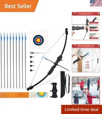 Durable 40" Bow  Arrow Set for Kids - Includes Safety Arrows  Target Faces