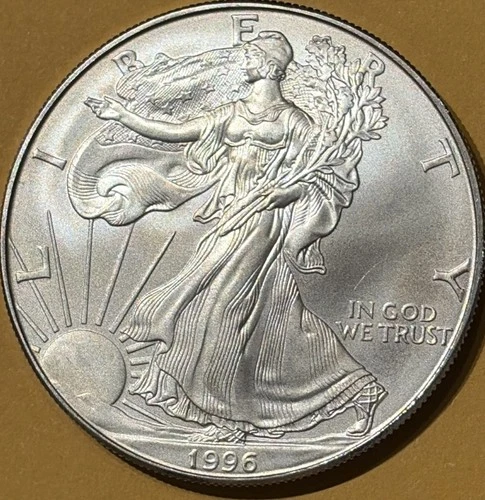 1996 $1 American Silver Eagle Dollar Bullion .999 fine silver key date & low pop
