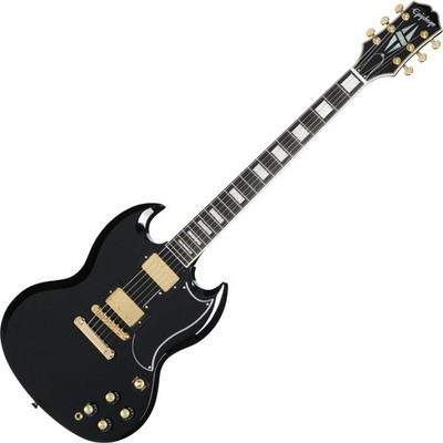 Epiphone SG Custom Ebony Mahagoni Ebenholz ProBucker Custom Premium Gigbag