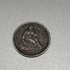 1873-S SEATED LIBERTY HALF DIME, AU  ~  MAGNIFICENT ORIGINAL EXAMPLE!