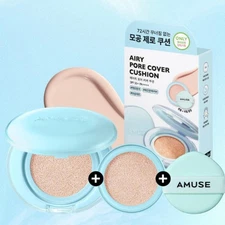 AMUSE Airy Pore Cover Cushion SPF 50+ PA++++ 15g+Refill 15g 2025 S/S K-Beauty