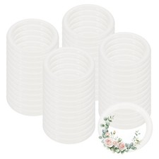 48 Pcs Dream Catcher Rings 1.3 Inch Floral Macrame Plastic O Rings White