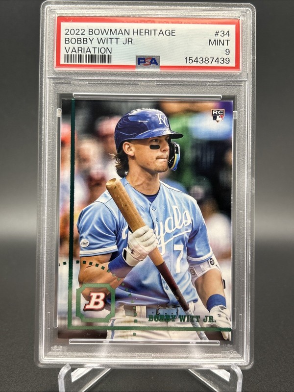 2022 Bobby Witt Jr Bowman Heritage #34 Image Swap Variation Rookie RC PSA 9 MINT