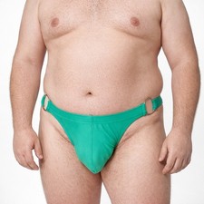 Andrew Christian XL (35-38) Verde Casi Desnudo Natación Calzoncillo O-Ring 70137 Nuevo Con Etiquetas