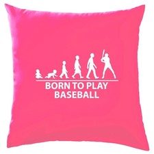 Born To Play Baseball - Cushion - Base Ball Player Fan Love Bat