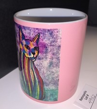 Pink Artistic Cat Coffee Mug