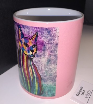 Pink Artistic Cat Coffee Mug