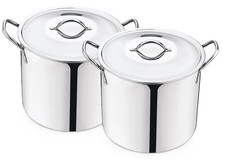 (2 Pack) Mainstays 8-Qt Stainless Steel Stock Pot with Metal Lid