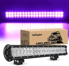 Nilight 20 Inch LED Light Bar Combo Spot Flood Purple Beam 126W Double Row Light