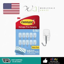 Command Small Clear Wire Toggle Hooks, 10 Wall Hooks and 12 Strips 1.67 per strip