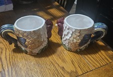 Set of 2 Chicken Rooster Hen Embossed Decorat...