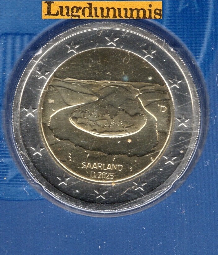 2 euro Commémo Allemagne 2025 D Méandre de la Sarre Munich BU FDC Provenant Coff