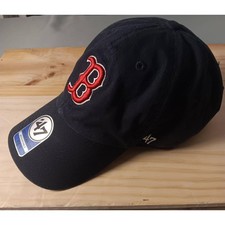 '47 Kids Adjustable Baseball Cap Black Boston Red Sox Clean Up MLB
